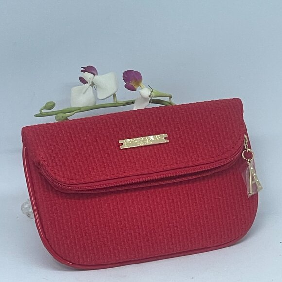 Giorgio Armani Parfums Cosmetic Makeup Travel Flat Pouch Bag - Red - Very Nice - Picture 2 of 8